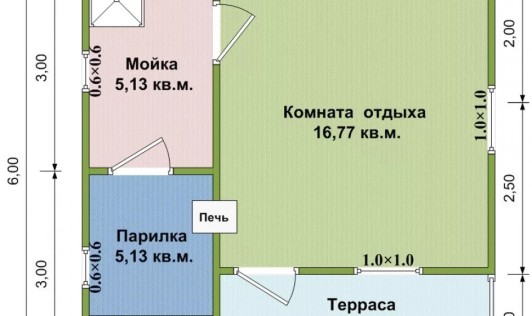 Проект бани из профилированного бруса СПК-ББН-119