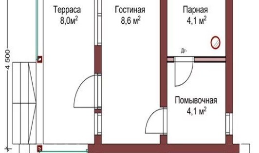 Проект бани из бревна СПК-ОББН-56