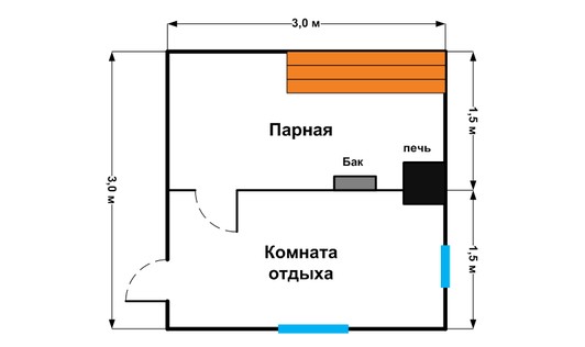 Проект бани из профилированного бруса СПК-ББН-16