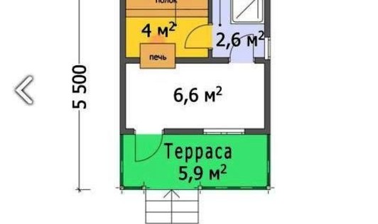 Проект бани из профилированного бруса СПК-ББН-64